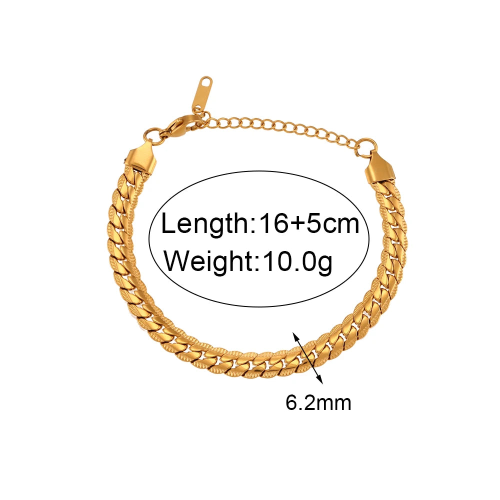 Kaia Stainless Steel Assorted Variety Collection Gold Plated Pearl Chain Cuff Bangle Bracelets Jewelry For Women